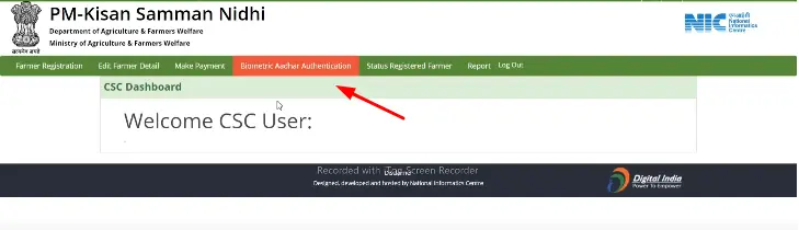 biometric CSC login pm kisan