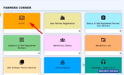 pm kisan e kyc option in official portal 